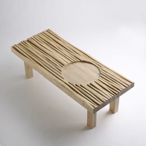 FSC-certified wood bench