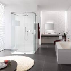 Glass Showers and Room Divider Hardware from MWE of Germany