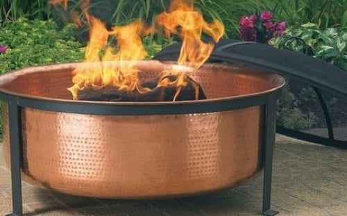 hammered copper fire pit