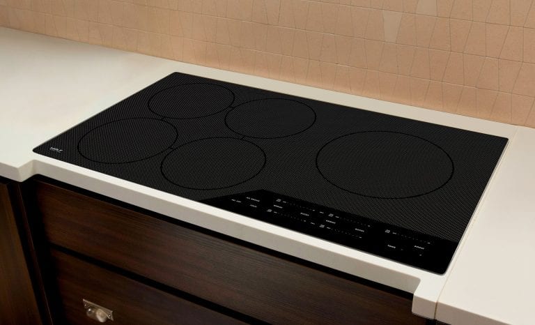 five burner electric cooking surface in black