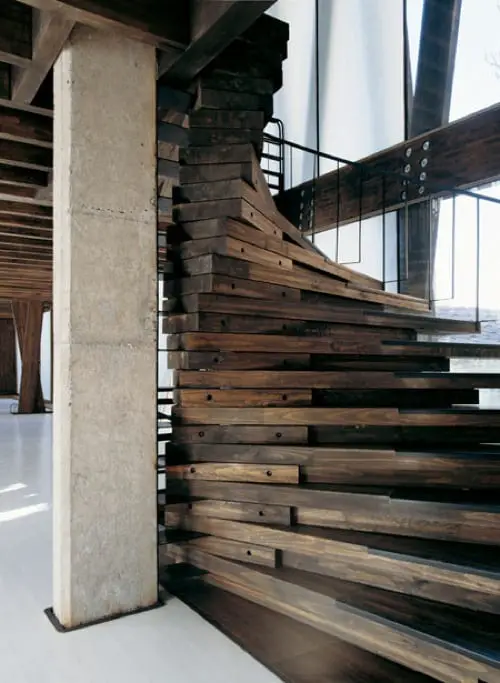 Modern solid wood stairs