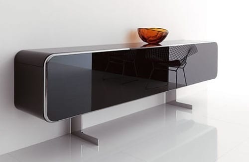 black glass sideboard