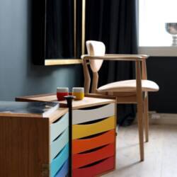 multicolored storage unit