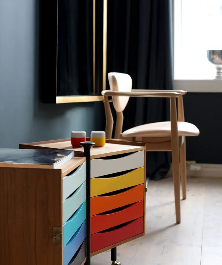 multicolored storage unit