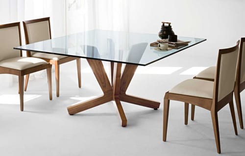 square glass dining room table