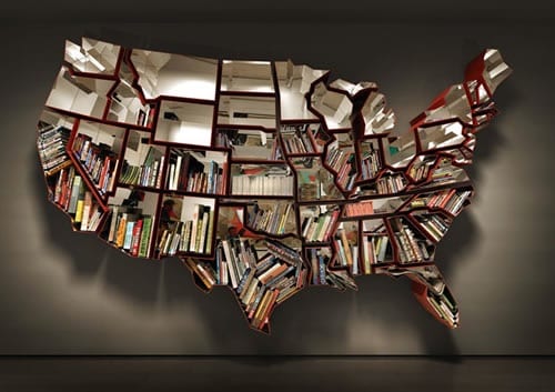 USA map book storage