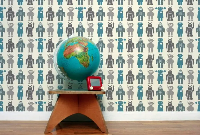 Quirky Robot Wallpaper and Fabric by Aimee Wilder