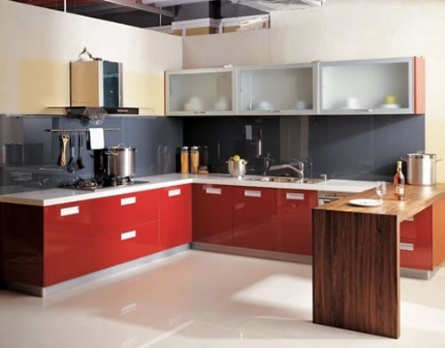 red kitchen