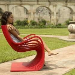 red outdoor furniture