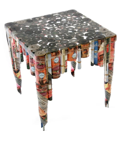 table made of magazines