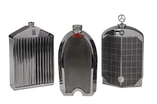 Rolls Royce, Bugatti, Mercedes, Bentley and Jaguar SS100 Decanters