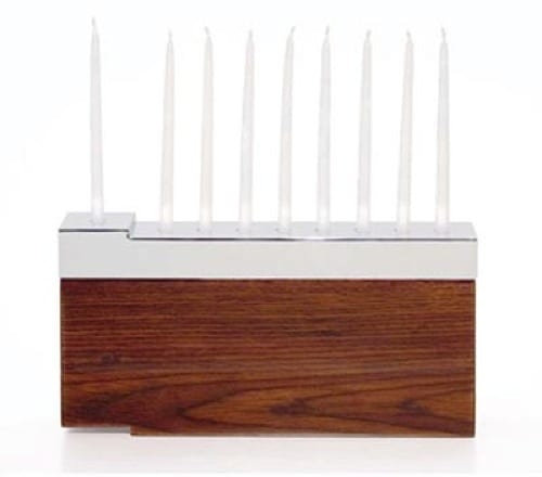 modern wood menorah