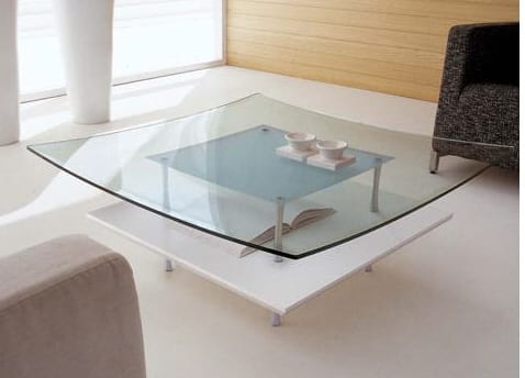 SQUARE GLASS MODERN COFFEE TABLE TONIN CASA