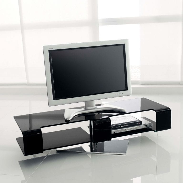 swivel black glass tv stands