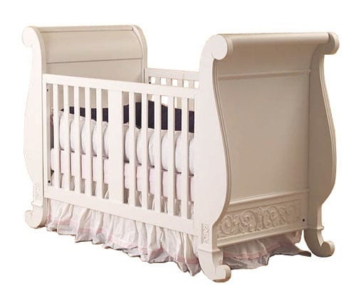 modern white baby crib