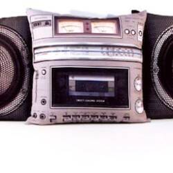 The Retro Styled Boombox And Sub Woofer Pillow Set