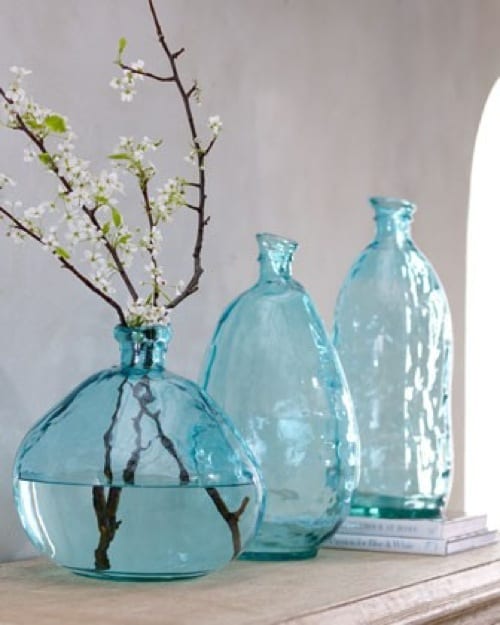 turquoise glass vases