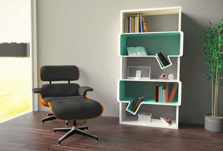 two tone bookshelf