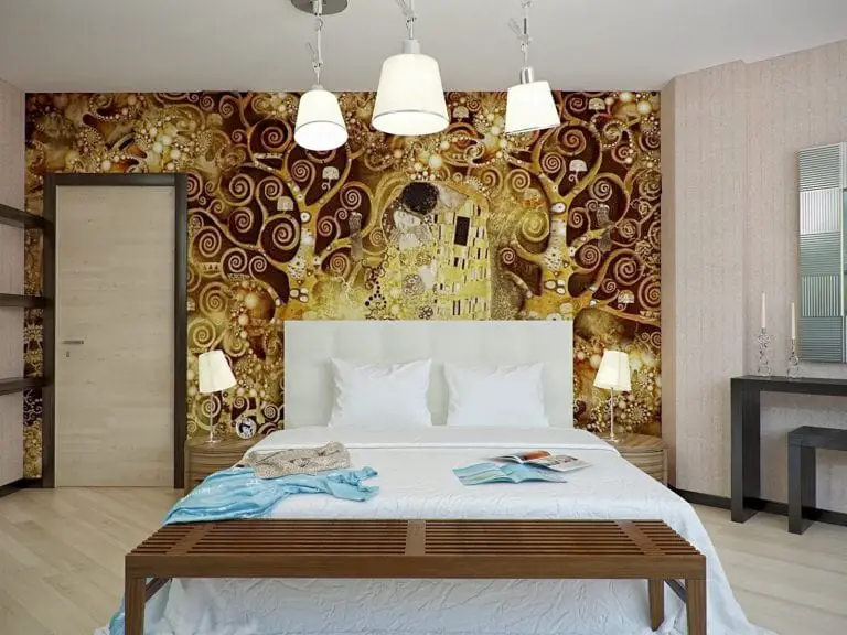 Gold Leaf Accents in Home Bedroom