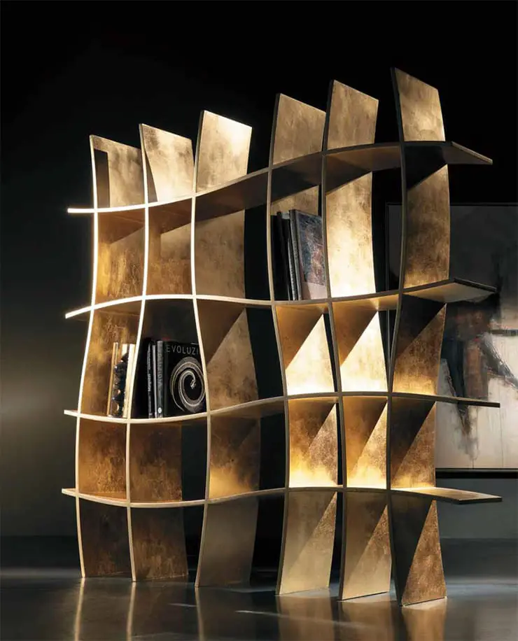 wavy bookcase