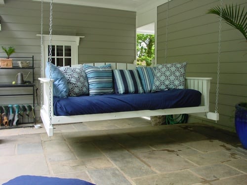 white porch swing