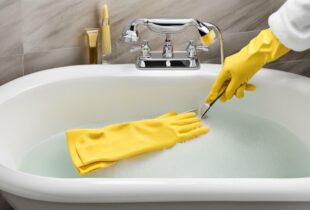 yellow stains in acrylic bathtubs